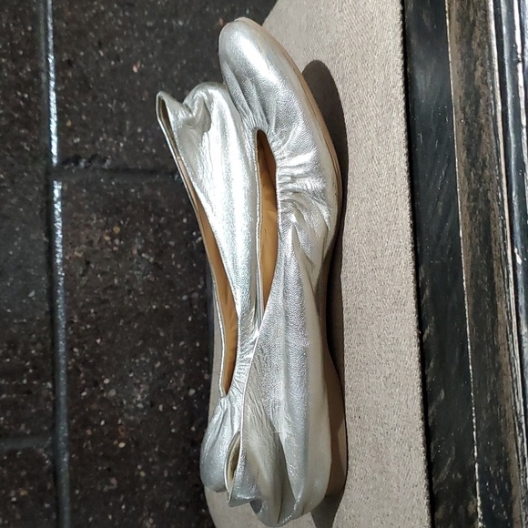 J CREW FLATS CECE BALLET METALLIC PLATINUM SILVER SHIMMER SHOES - Picture 4 of 11